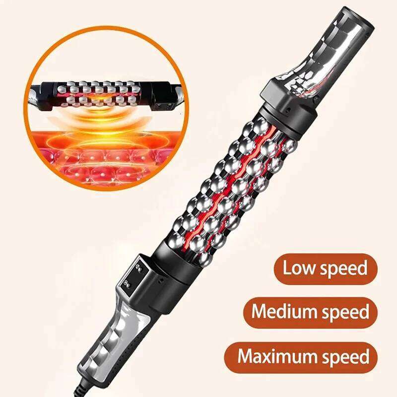 Red Light Heated Massage Device Roll 360° Rotating Lymphatic Drainage Roller For Body Anti Cellulite Slimming Massager