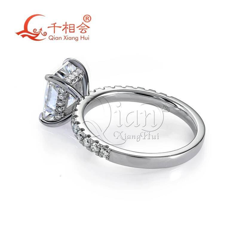 Radiant Setting Moissanite Diamond Ring 2ct Or 3ct Half Band 925 Sterling Silver D Color VVS Wedding Engagement Jewelry Gift