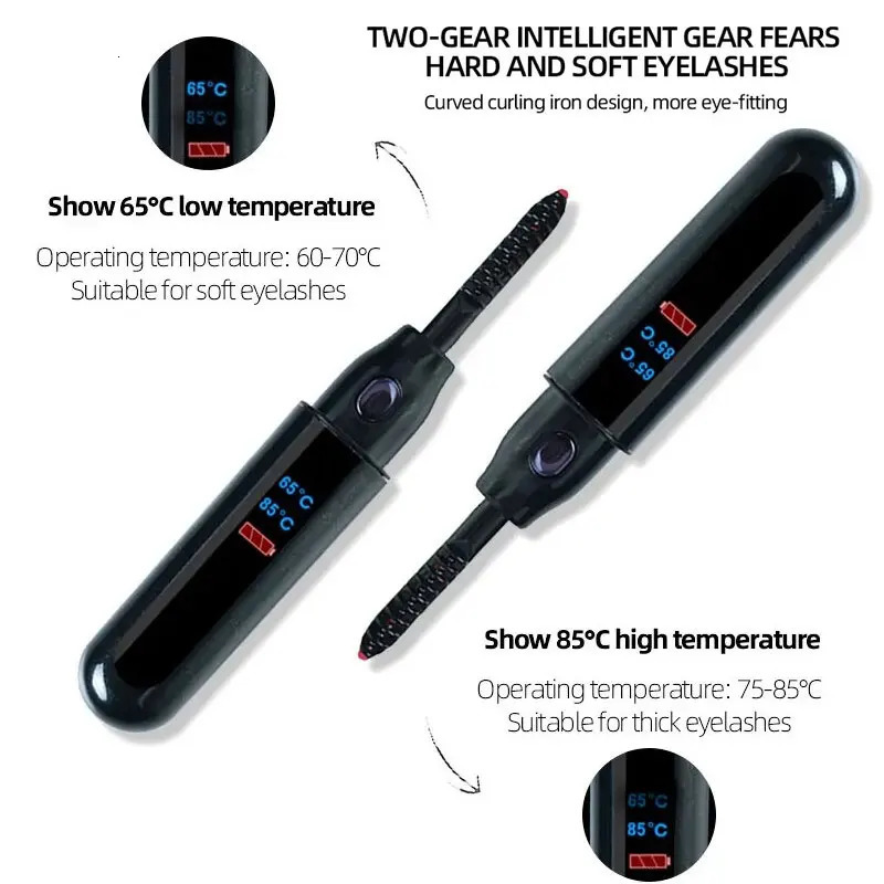 Electric Eyelash Curler Eye Lash Curler Heat with Eyelash Comb LED Display 2 Temp USB Charge Natural Curling 24H for Makeup Tool 250813