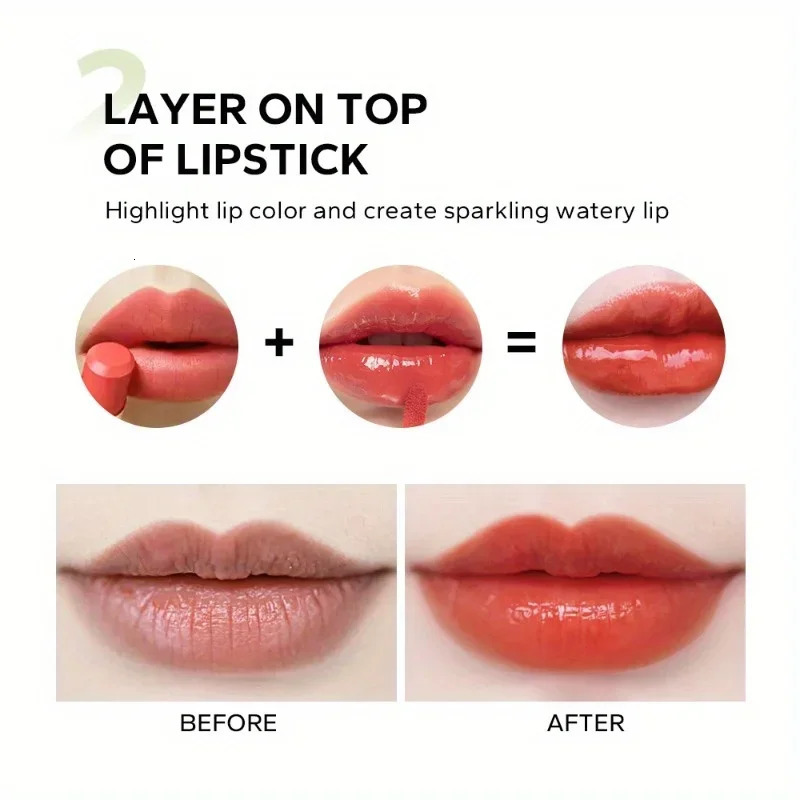 Hydrating Plumping Jelly Lip Balm - 5 Colors Glossy Finish with Plant Squalene Suitable for All Skin Types 250812