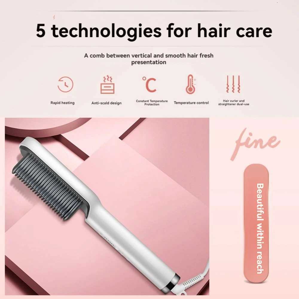 Hair Straightening Comb Device Negative Ion Does Not Hurt Hair Straightening Plate Clip Curling Iron Lazy Curling Comb W250814
