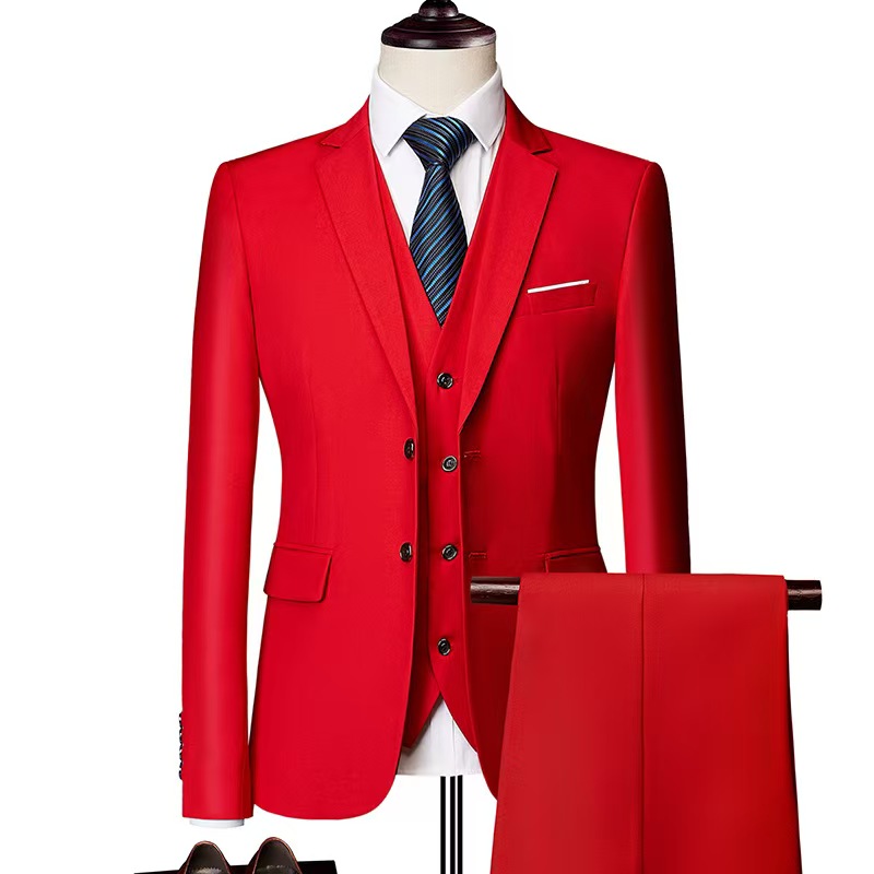 T1435 suit jacket vest pants men's business casual suit