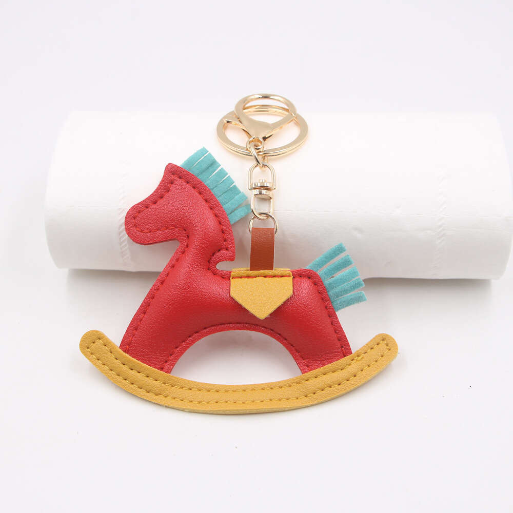 Bag charms Designer Creative Rocking Horse charm Premium Backpack Pendant Car Hanging Ornament Carousel Stuffed Pony Keychain Accessory Chain