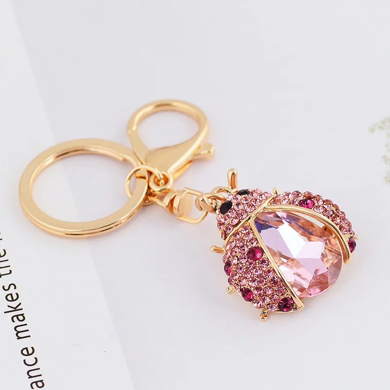 EASYA Arrival Crystal Insect Shape Chaveiro Keychain Cute Sparkling Metal Key Ring Holder Accessories For Women Girls Bag 250811