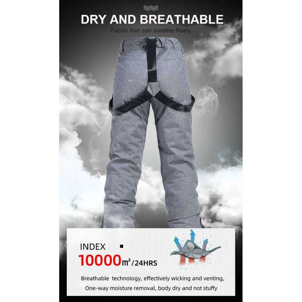 High Quality Men Women Winter Thick Warm Skiing Windproof Waterproof Suspender Trousers Snow Snowboard Pants Plus Size