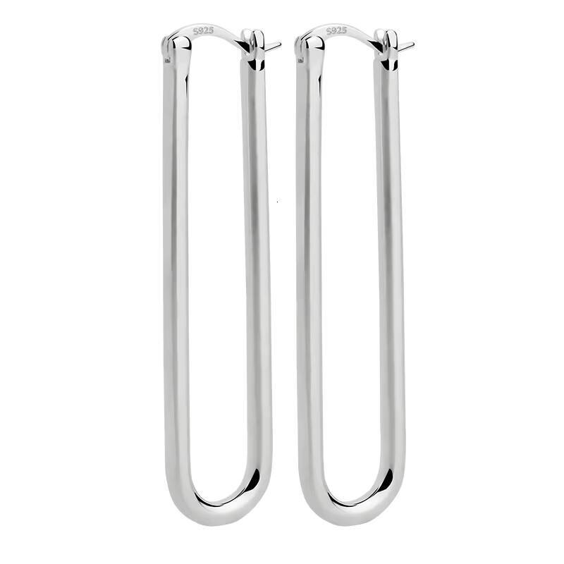 S Women's Pure Sier Earrings U-Shaped Long Needle Exaggerated Niche Design Cross-Border Fashion