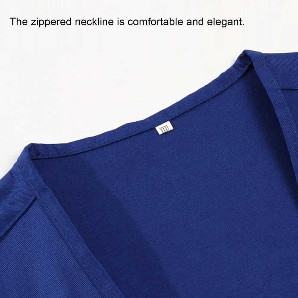Work Clothes Vest Multi-knit Solid Color Casual Zipper Working Clothing V Neck Volunteer Vest for Fishing Y250814