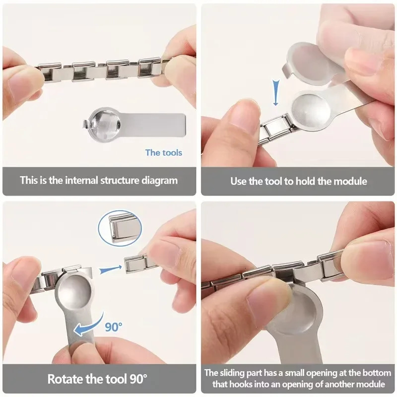 Fashion Stainless Steel Elastic Italian Links Charm Bracelet 9mm Width Simple n Bangle For Men Women DIY Making Jewelry 250812