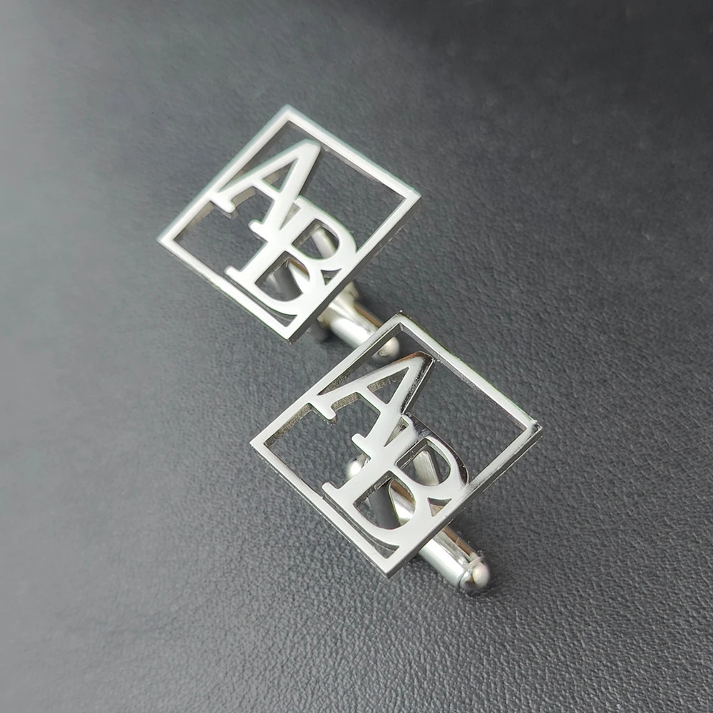 Personalized Letter Name Cufflinks Mens Jewelry Gifts Customize Names Cuff links Buttons Initials Letters Wedding Cufflink Groom 250812