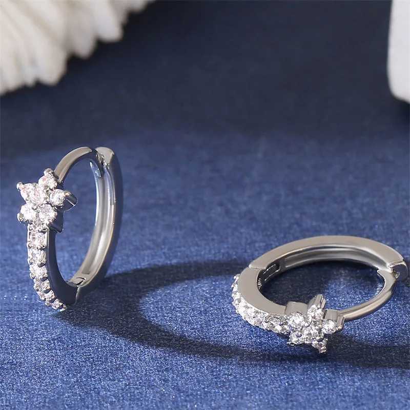 Fashion Stainless Steel Zircon Star Hoops Earrings For Women Vintage Crystal Zirconia Circle Earrings Punk Unisex Rock Jewelry XJ250814