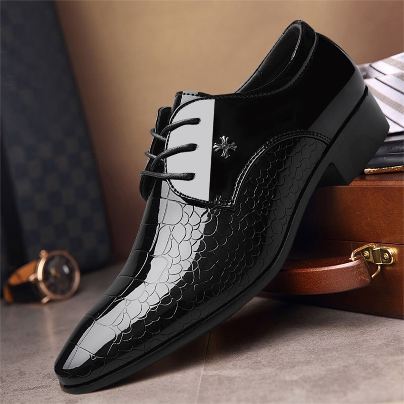 Mens Business Leather Shoes Black Formal Shoes Plus Size 38-49 Mens Wedding Shoe Lace Up Trend Shoes for Men Spring 250814