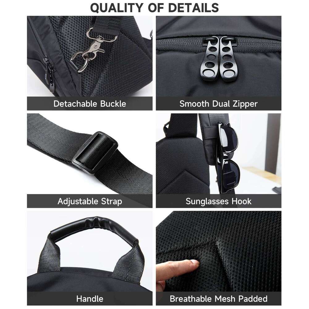 MOYYI Simple Fashion Waterproof Nylon Man Sling Best Lightweight Crossbody Chest Women Sport Travel One Shoulder Bag