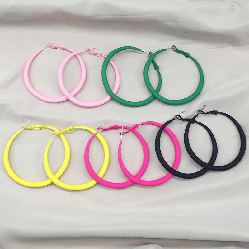 5cm Round Circle Hoop Earrings for Women Big Geometry Dangle Earrings Colorful Punk Loop Jewelry Party Accessories XJ250814