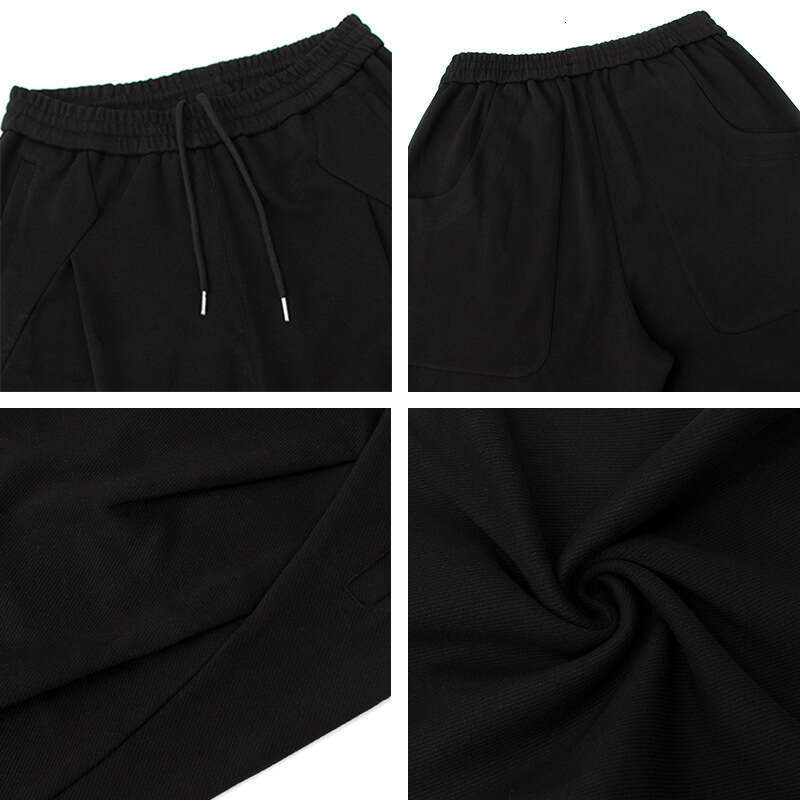 American Style Design Curved Blade Sweatpants Unisex Loose Wide Leg Straight Casual Sports Pants Trendy B5