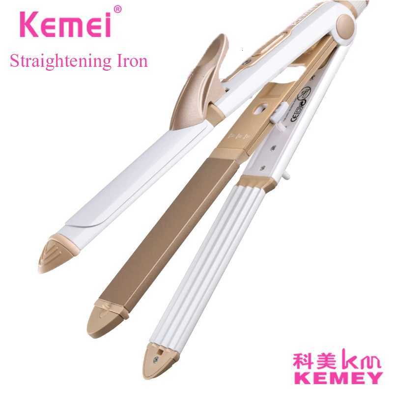 3 in 1 Ceramic Straightener Curler Hair Iron with Comb Curl Clip Curling Iron Straightening Iron Hair Straightener KM-1213 W250814