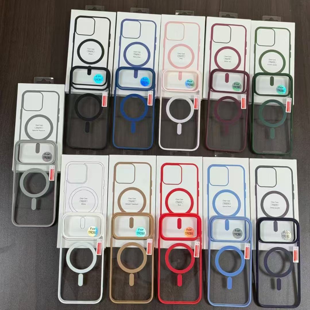 Magnetic clear Colored Full Cover Shockproof Anti-Drop Phone Case Cover Protector for iPhone 17 PRO MAX 16 PRO MAX 17 AIR