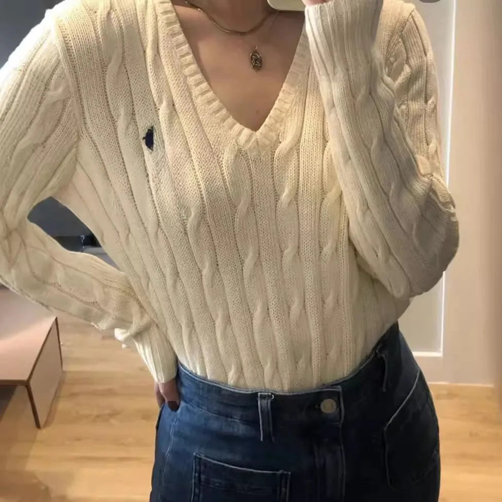 designer sweater women jumper cardigan knitwear pullover sweaters classic vintage embroidery long sleeve twist knitted warm fall winter tops clothes
