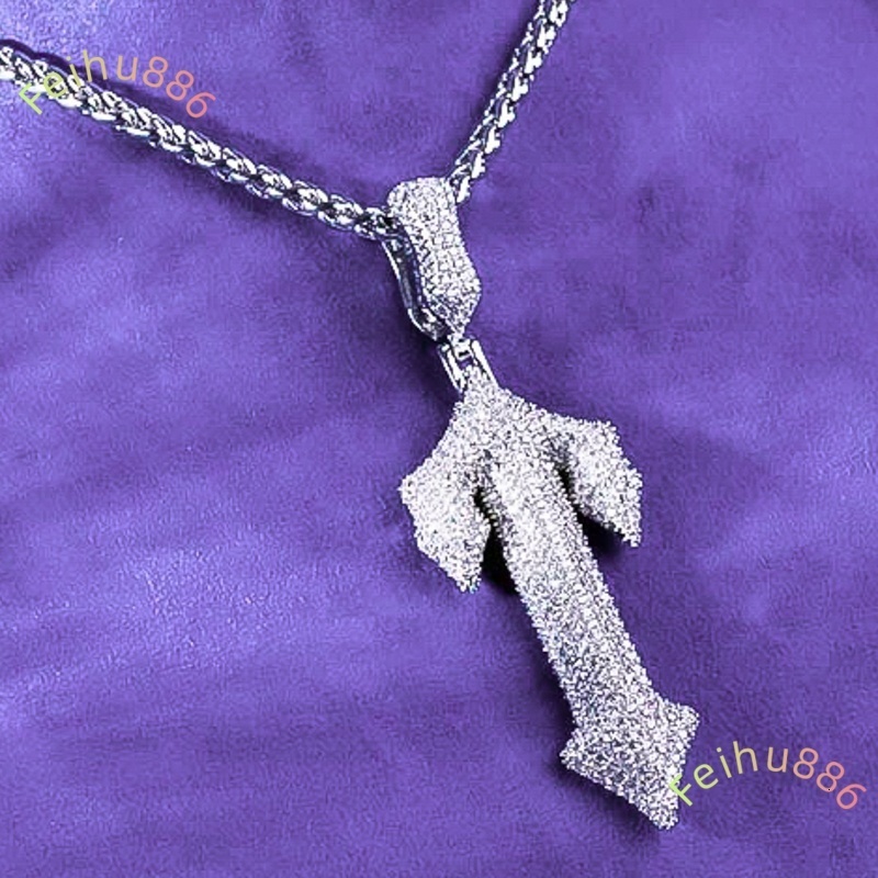 Custom Hip Hop VVS Iced Out Moissanite Mens T Cross Cluster Pendant With 925 Sterling Silver Pass Diamond Tester