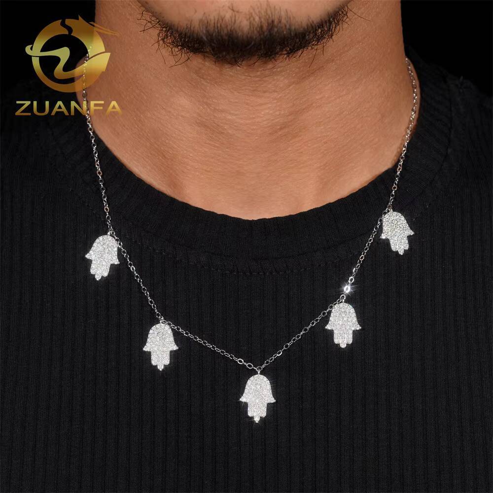 Fashion Jewelry Hasma Moissanite Men Women Sier Iced Out Pendant Hand Necklace