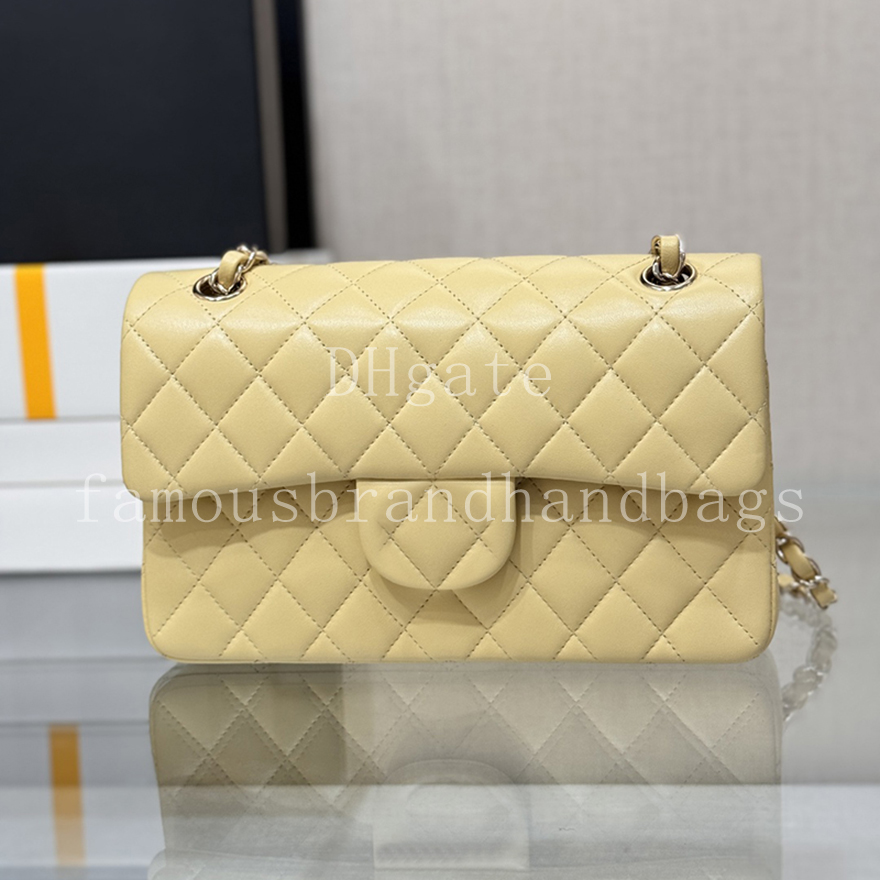 Designer Small Flap Bag 23CM Lambskin Leather Chain Bag Women Shoulder Bag Mirror Quality Luxury Handbag With Box 24C03C