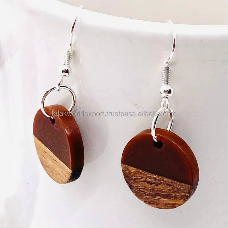 Premium Style Wood and Fashion Earrings for Women Resin Jewelry Accessories From Falak World Export