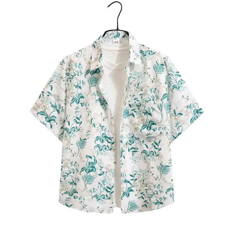 Men's Casual Shirts Short Sleeve Shirt Hawaiian Streetwear Floral Print Polyester Breathable And Lightweight Summer Wear Mens Clothing