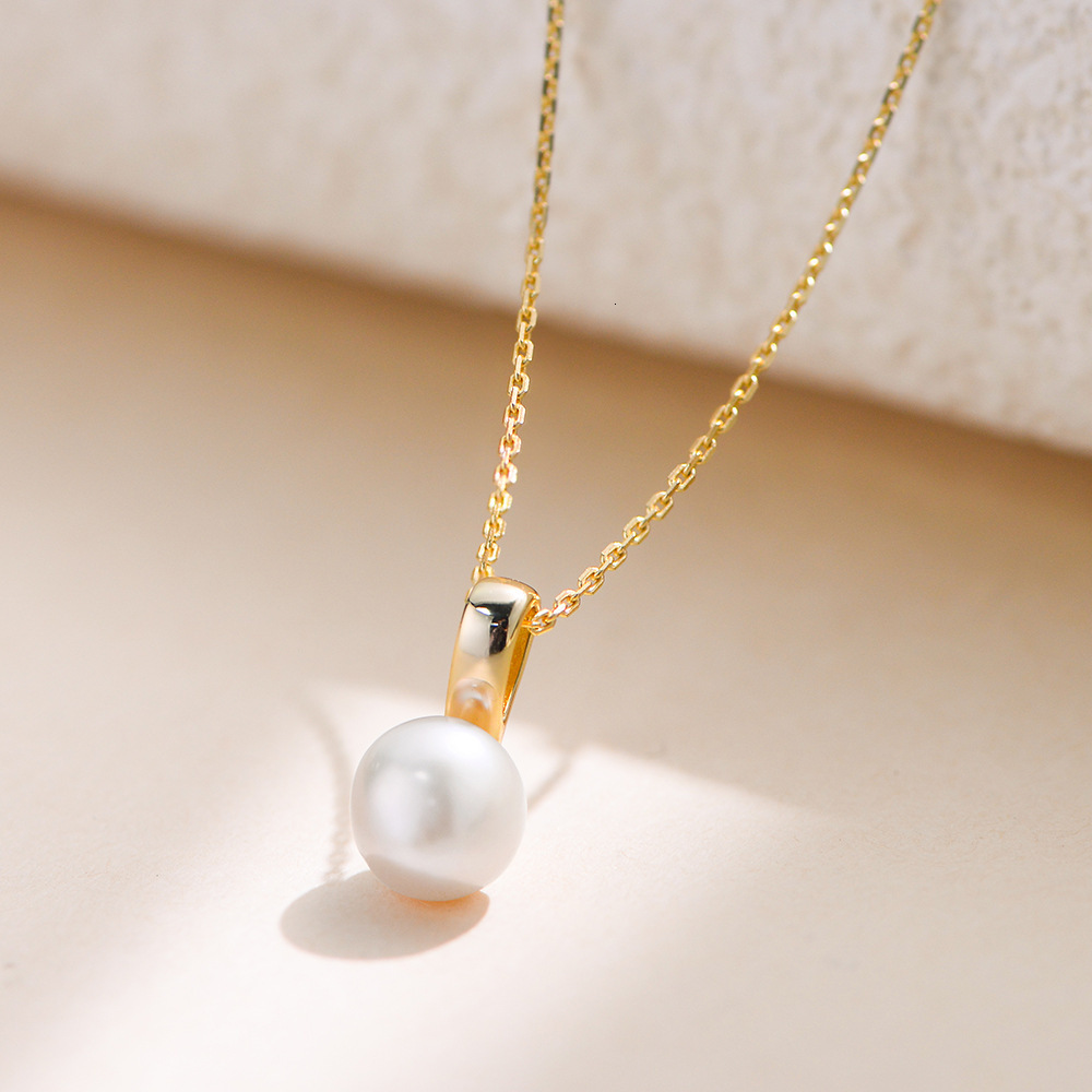S Pure Natural Freshwater Pearl Pendant Necklace for Women, Light Ins Style, Niche Elegant Clavicle Chain Sier Jewelry Jewelry for Women