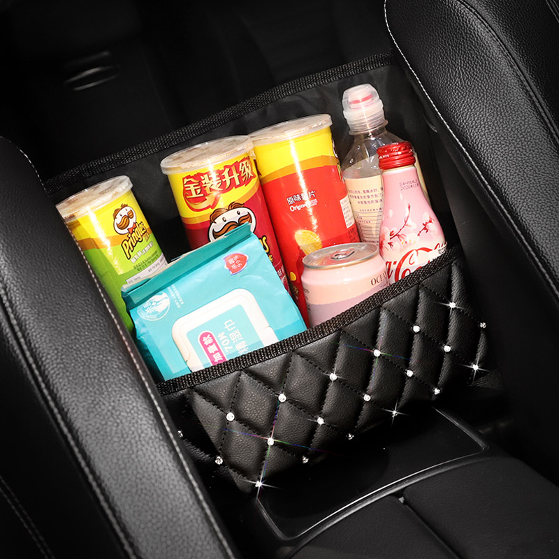 Cute cartoon swan car headrest pillow with rhinestones, suitable for all seasons, car neck pillow and lumbar support, for women.