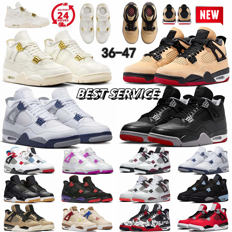 36-47 Designer shoes allevate 4s scarpe da basket sneakers mens Black Cat University Blue thunder White Cement Pure Money Bred Seafoam Royal 4s Scarpe sportive