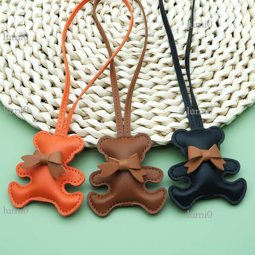 New Cute Little PU Leather Bag Pendant Creative Internet Celebrity Cotton-Filled Cartoon Bear Fashion Accessory