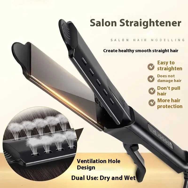 Dual Use Hair Straightener Curling Iron 4 Temperature Settings Portable Styling Tool for Straightening Curling Air Bangs W250814