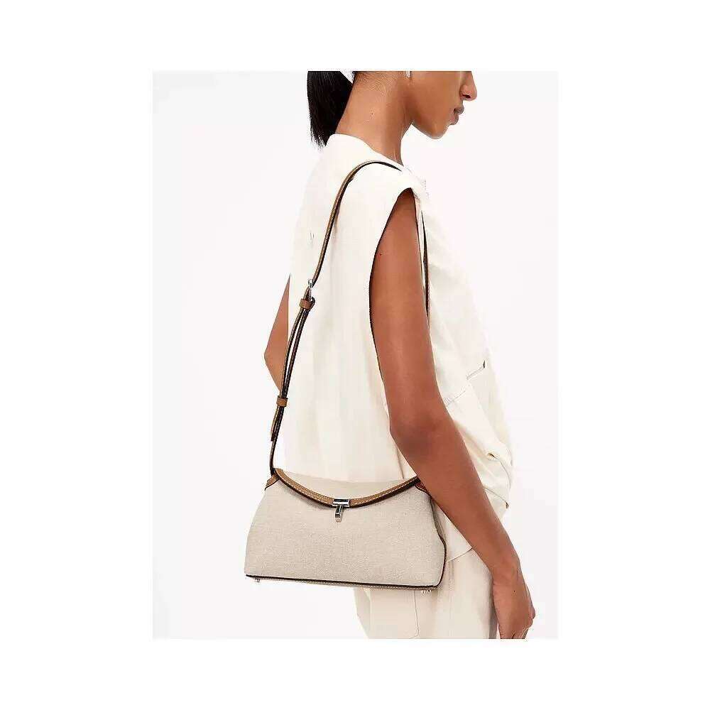 City Bag Nichetoteme New Large Capacity Commuter Handheld Hemp Leather Versatile Single Shoulder Slant Cross Women's Bag