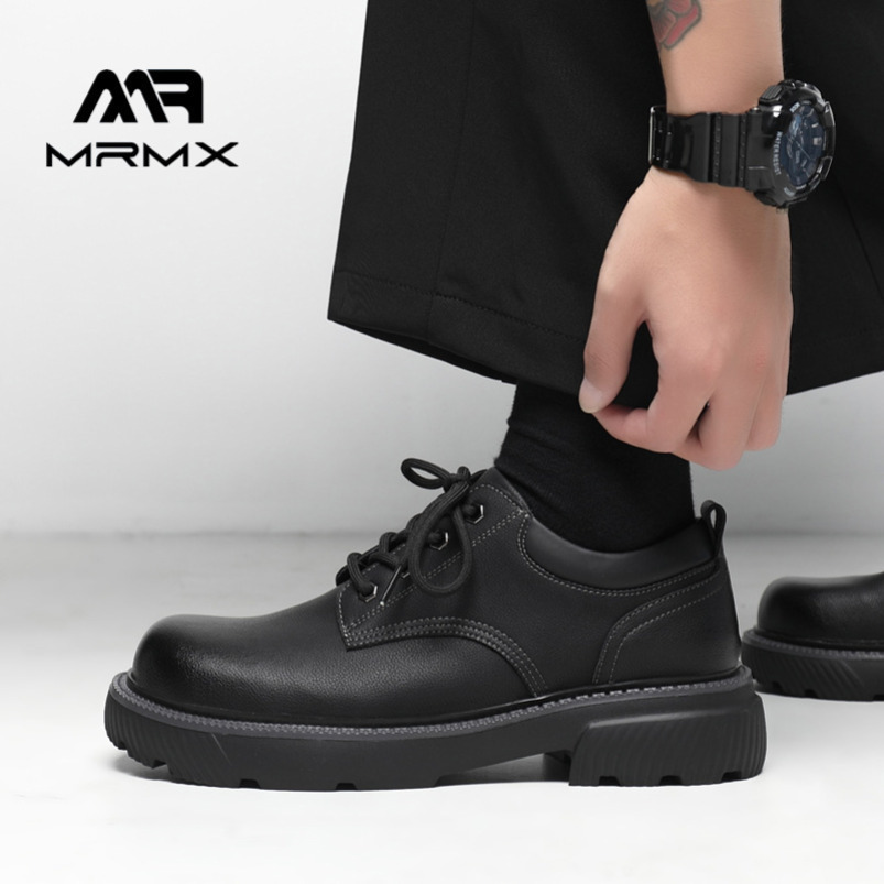 Men's Leather 2025 Spring New Business Formal British Style Black Height-Increasing Thick-Soled Casual Groom Shoes