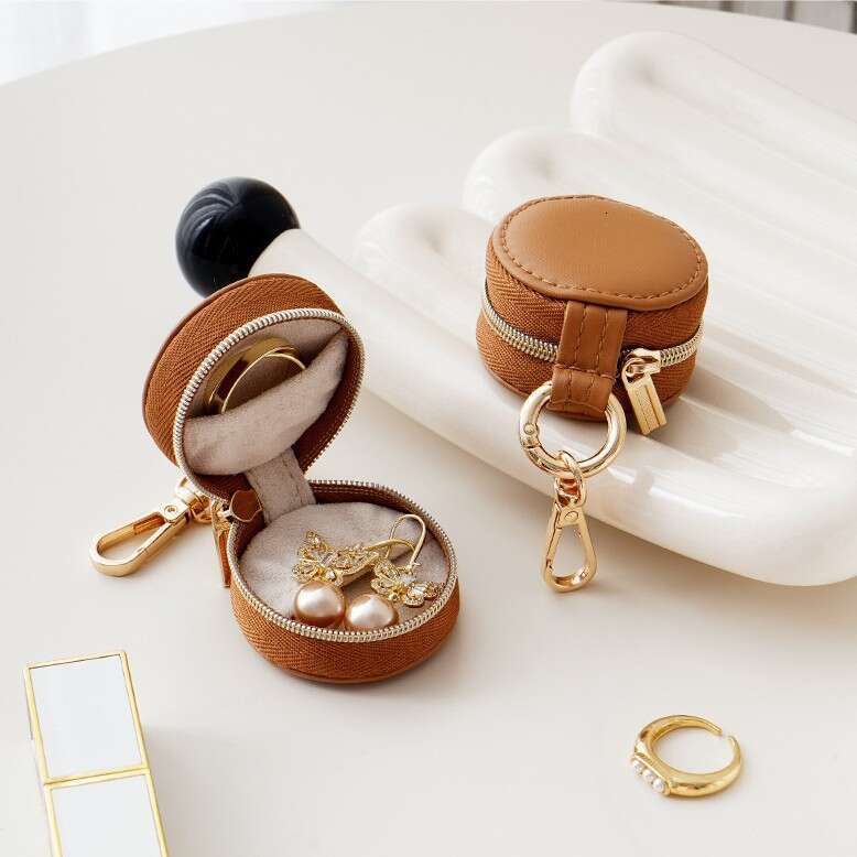 Jewelry Bag Portable Earrings Rings Storage Box for Business Trips and Travel