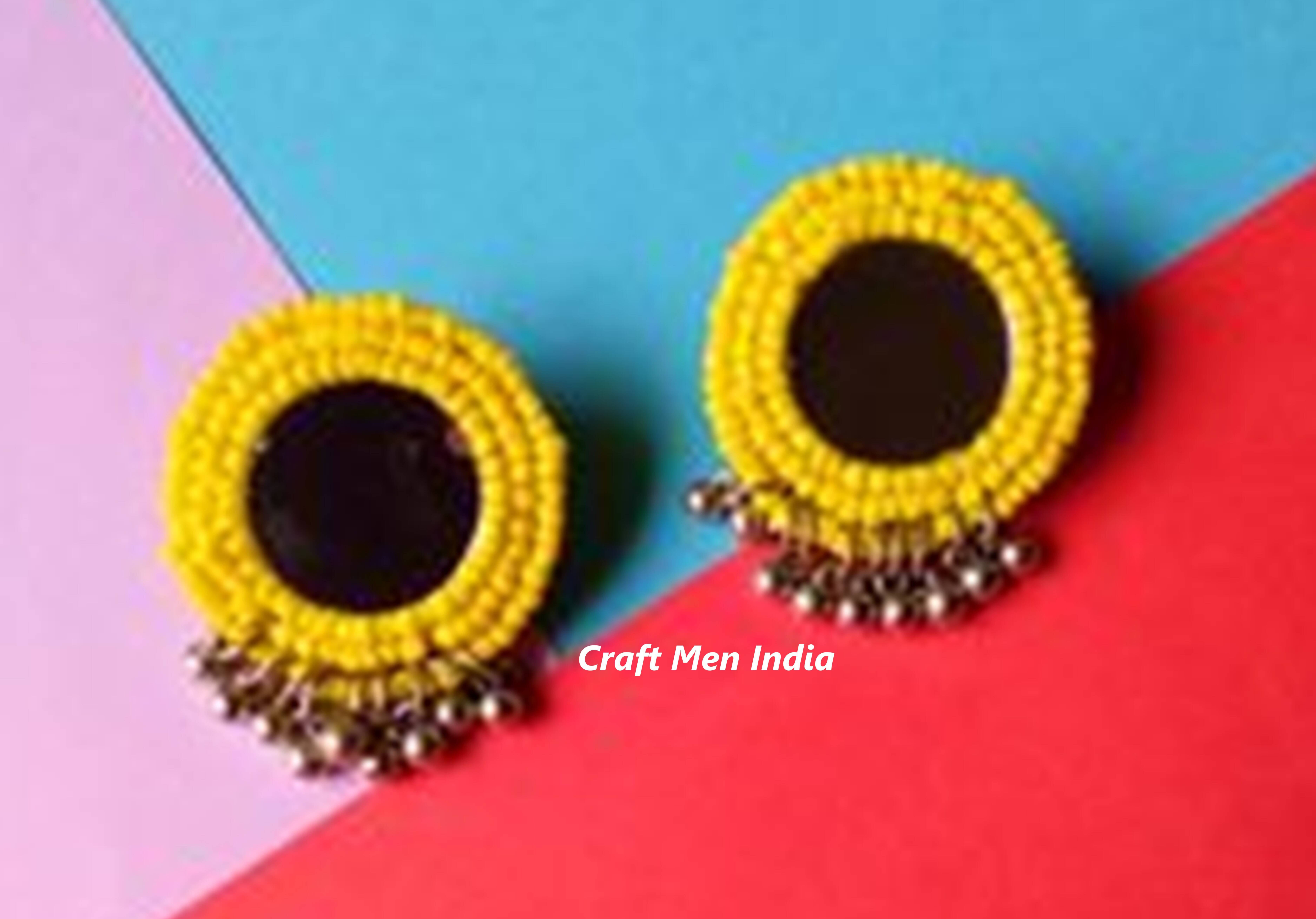 Yelin Series Pearl Exaggerated Metal Beaded Stud Earrings Charming Women's Gift