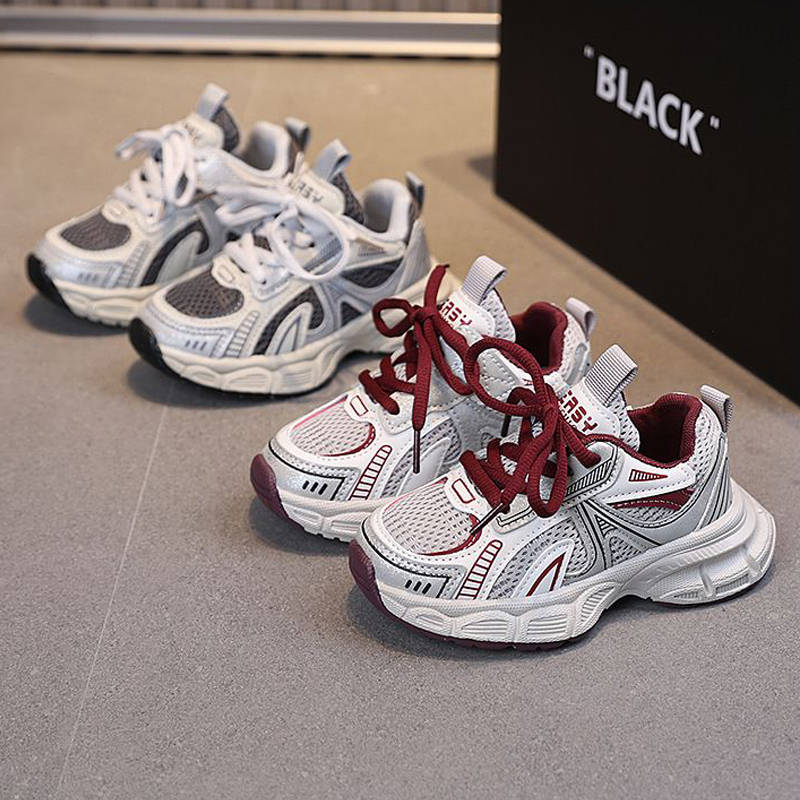 Toddler Sports Shoes Mesh Breathable Boys Girls Running Shoes Kidsnest Hook & loop 2025 New Fashion Kids Sneakers Thick Soft Sole Trendy Sizes US5.5C-