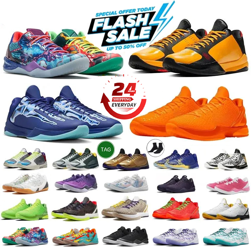 Designer Mamba 6 Basketball Shoes Zoom 6 Eybl Protro 6 Mambacita 5 Think Pink X-Ray Easter Del Sol Black for Men Women Trainers Outdoor Sports Sneakers Kobeshoes 40-46