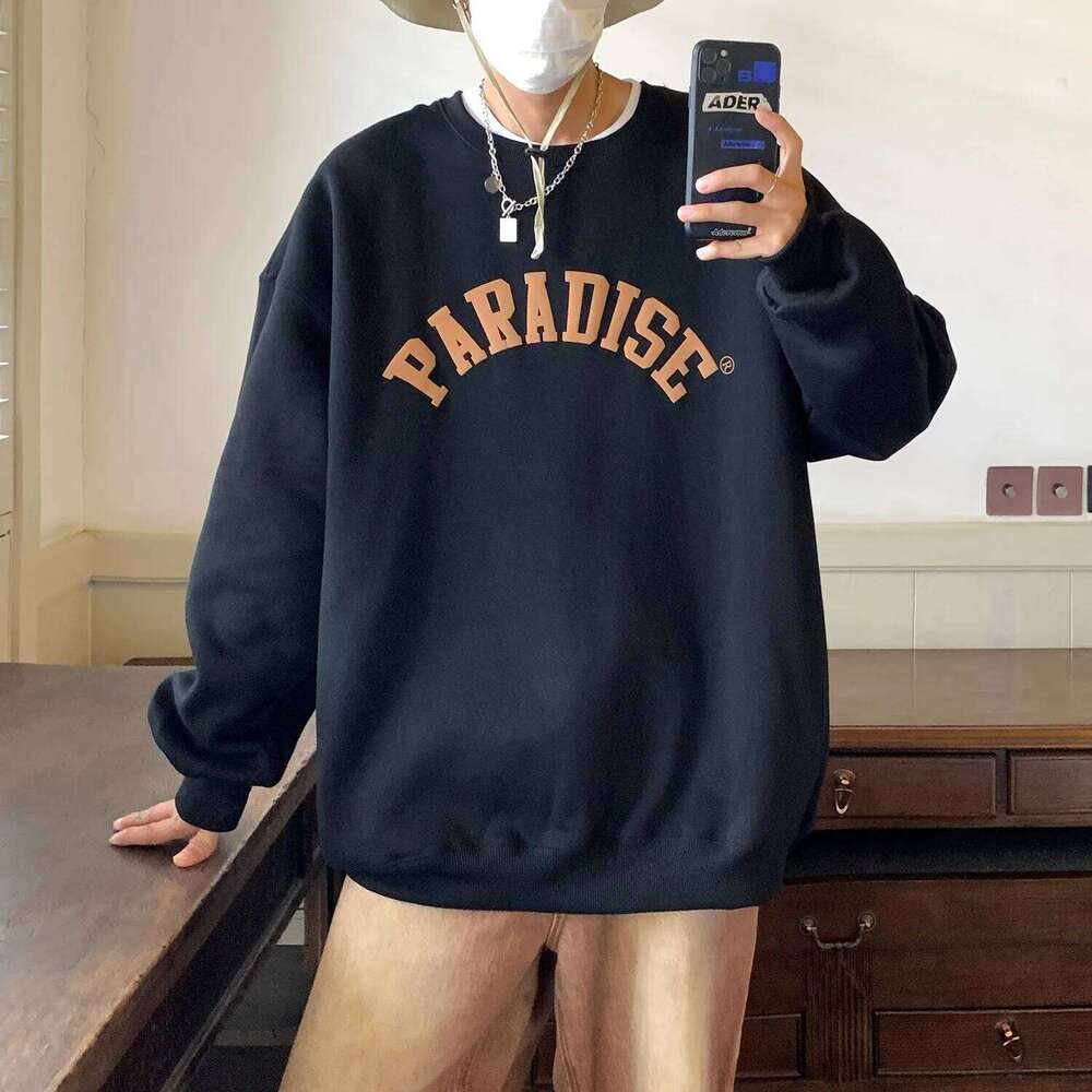 Hip Hop Oversized Sweatshirt Autumn Foam Printing Men's American Sweatshirts Couple's Jumper High Street Hoodies Male Pullover