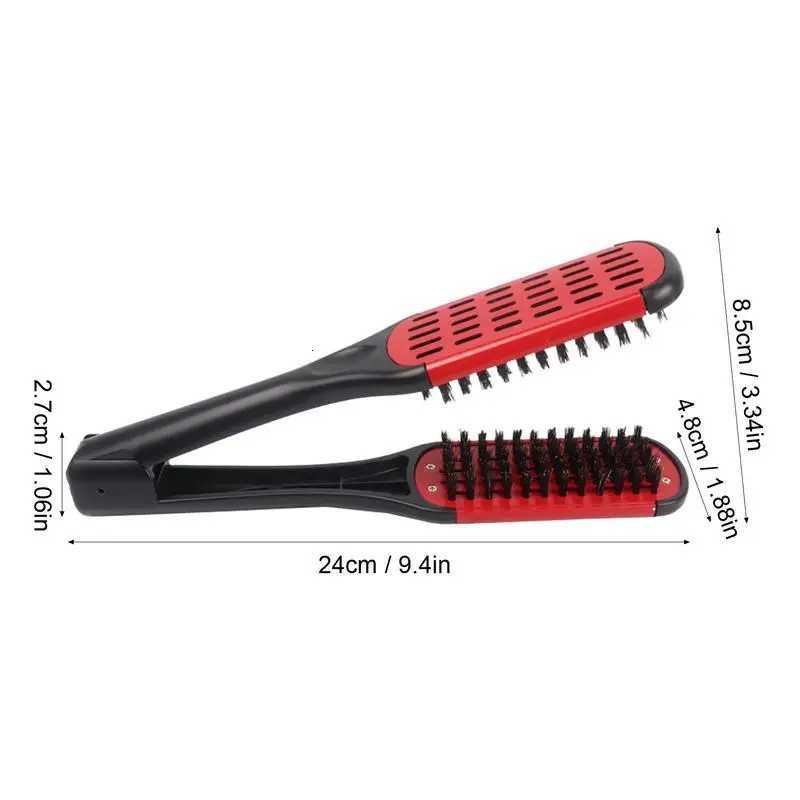 Hair Straightener Comb Boar Bristles Clamp Hair Brush Boar Bristles Clamp Double Sided Brush Hair Straightener For Barber Shops W250814