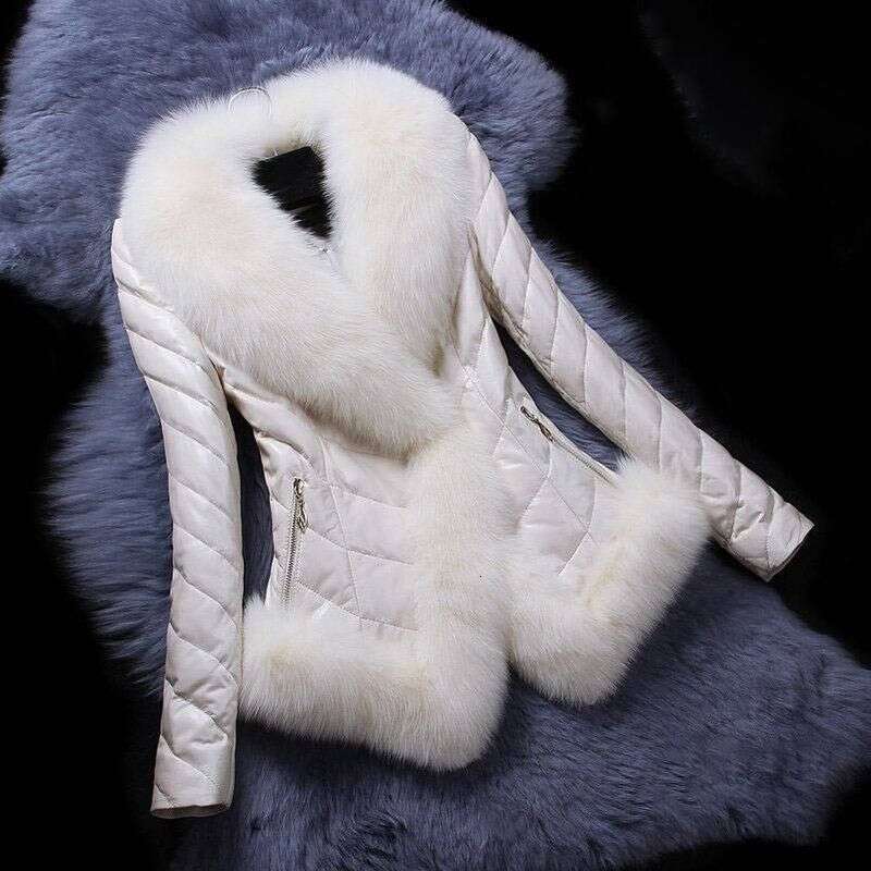 Women's Clothing Pu Down Cotton Large Size Fur Coat