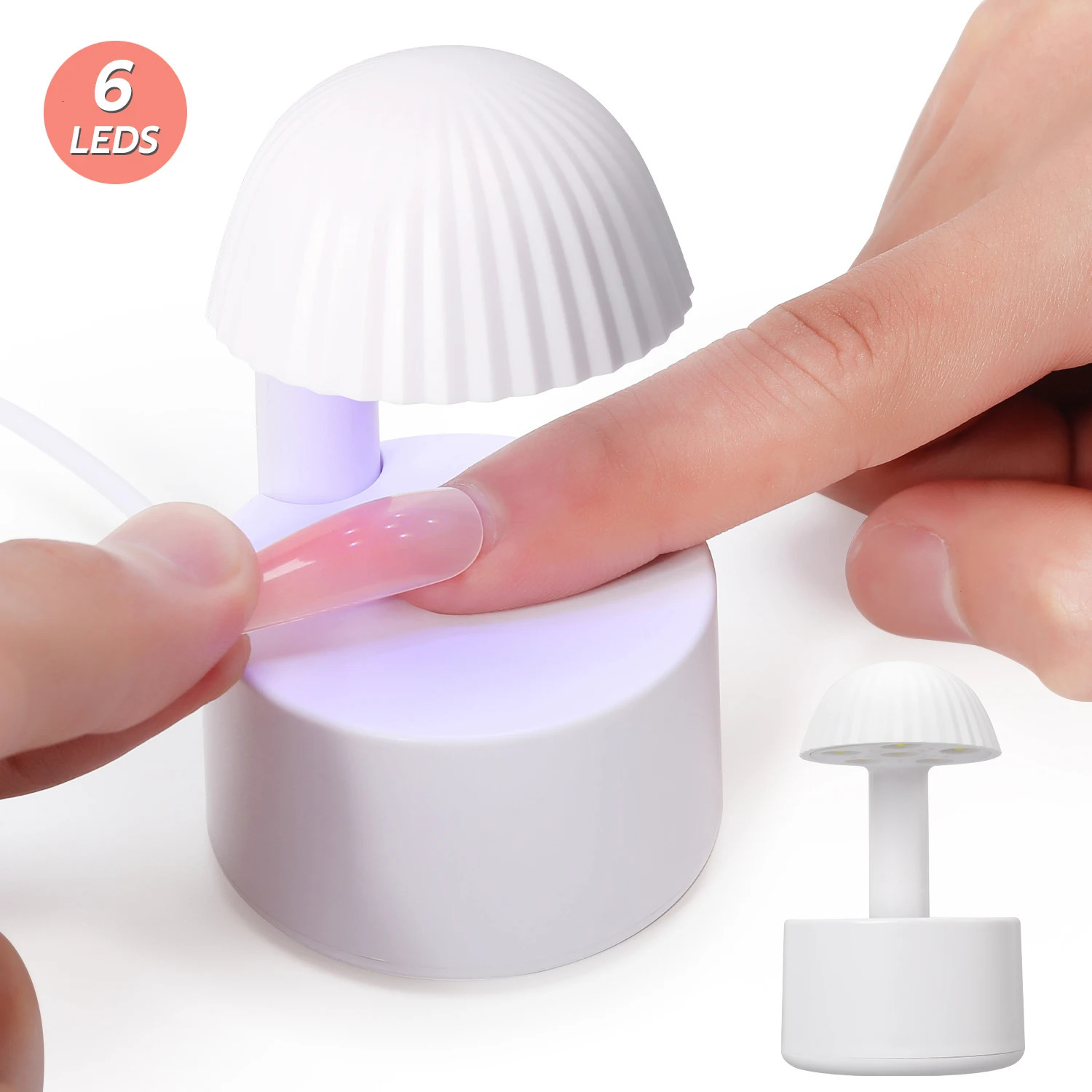 Mini UV LED Nail Lamp 6 LEDs Nail Dryer Type-C Charging Portable Manicure Lamp with Smart Induction Nail Art Tools 250807