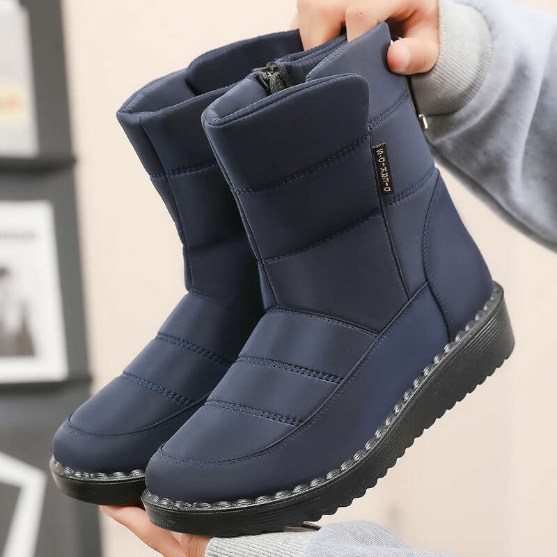 Shoes 2025 Winter Long for Women, Fleece Lined, Thickened, Warm Snow Boots, Polyurethane Lightweight Cotton Boots