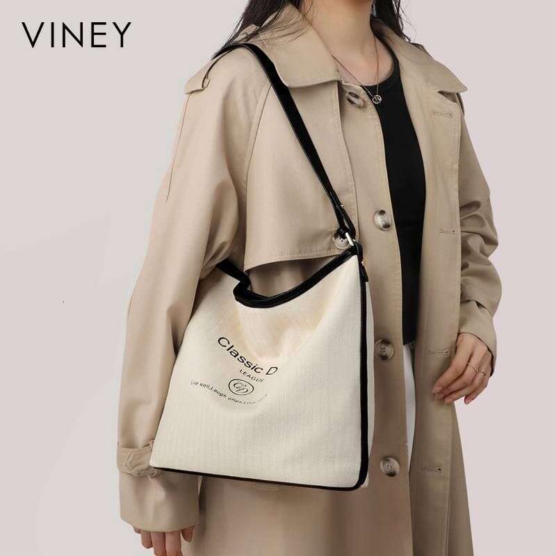 VINEY2025 Summer New Women's Tote Casual Canvas Large Capacity Shoulder Messenger Bags