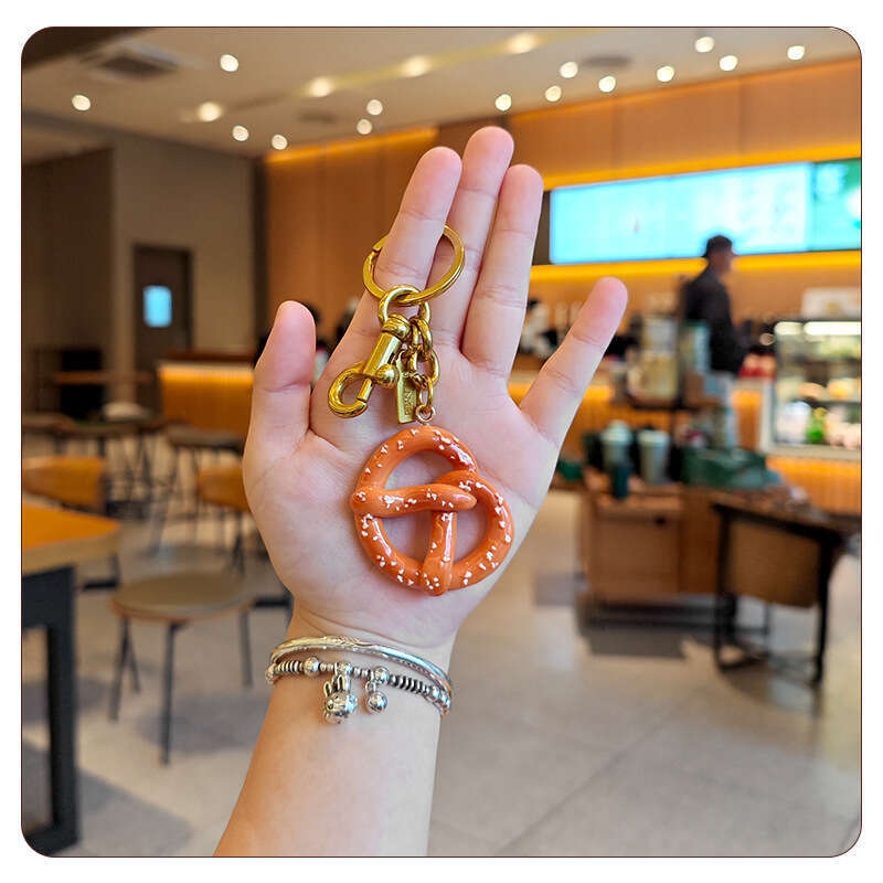 Bag Charms Designer Popular Keychain Women handbag Accessories Alkaline Bread Car Key Pendant Valentine Day