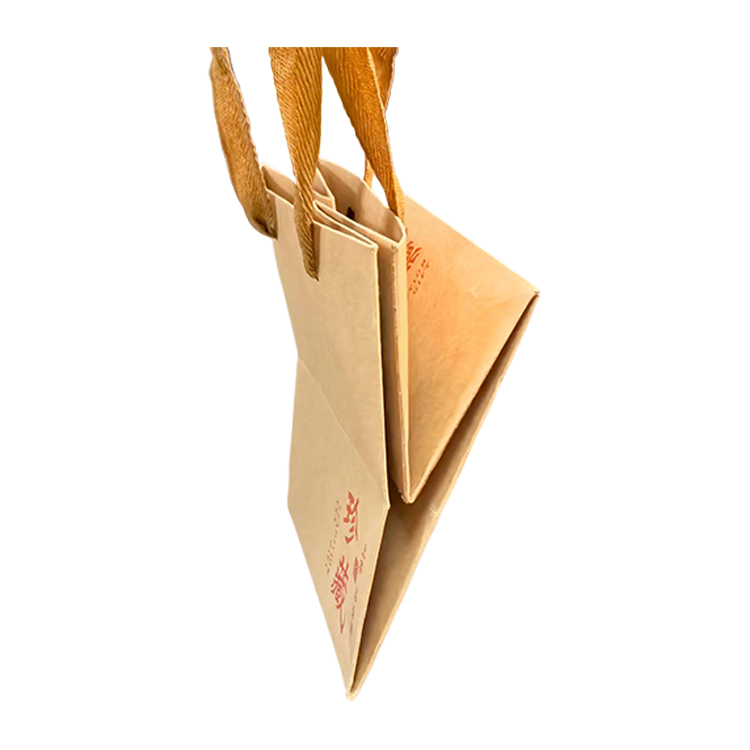 260g Kraft Paper Handbag Gift Custom Red Wine Tea Clothing Packaging Bag