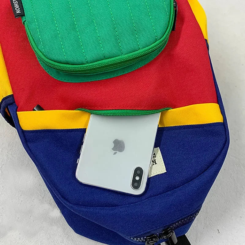 Kids Backpack Personalized Patchwork Curved Shoulder Strap Kindergarten Backpack Nylon Girl Boy Casaul Travel Bag 250813