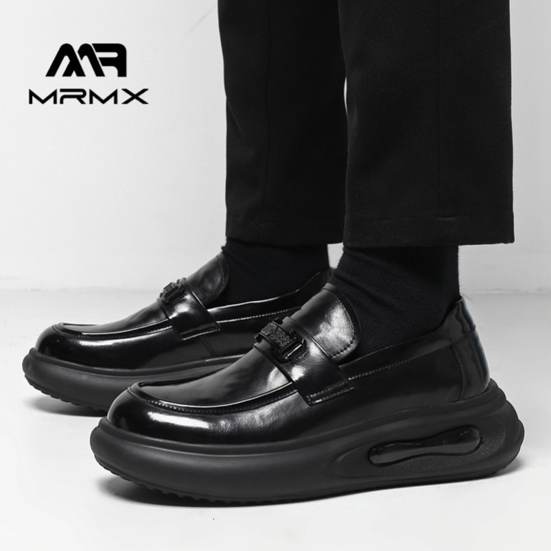 2025 Spring New British Style Slip-On Fashion Casual Formal Thick Sole Height-Increasing Men's Leather Shoes