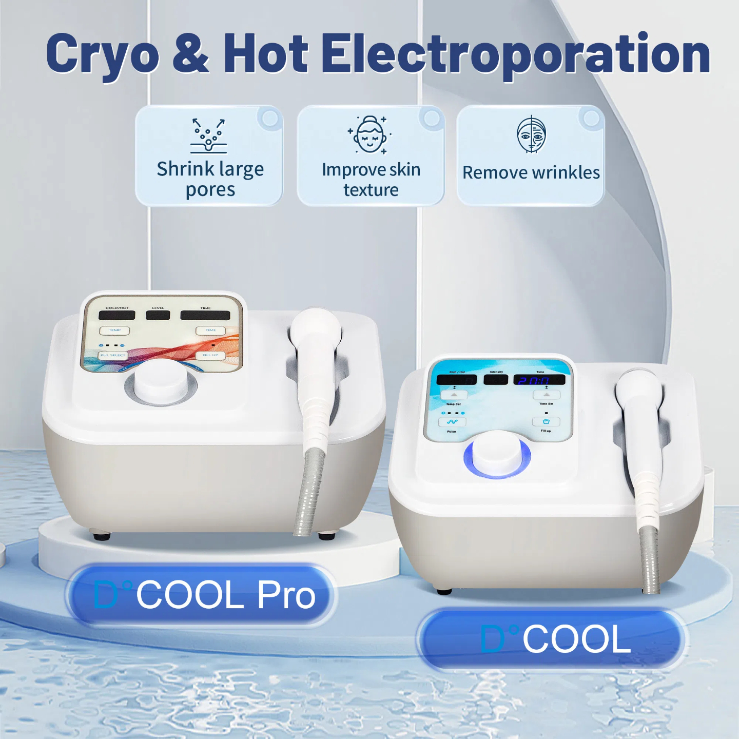 Sliming Dcool Portable Cool Hot EMS For Skin Tightening Anti Puffiness Facial Electroporation Machine Beauty Device