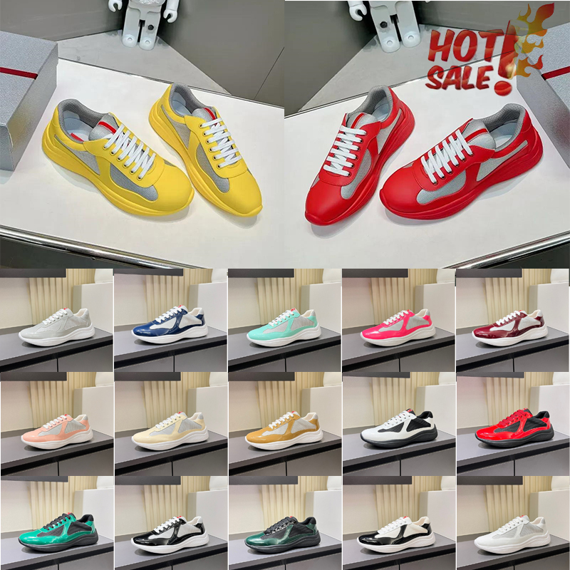 Designer cup Sneakers Mens womens shoes classic casual running shoes bright leather nylon outdoor trainers White black green fashion Sports Trainer shoes 36-47