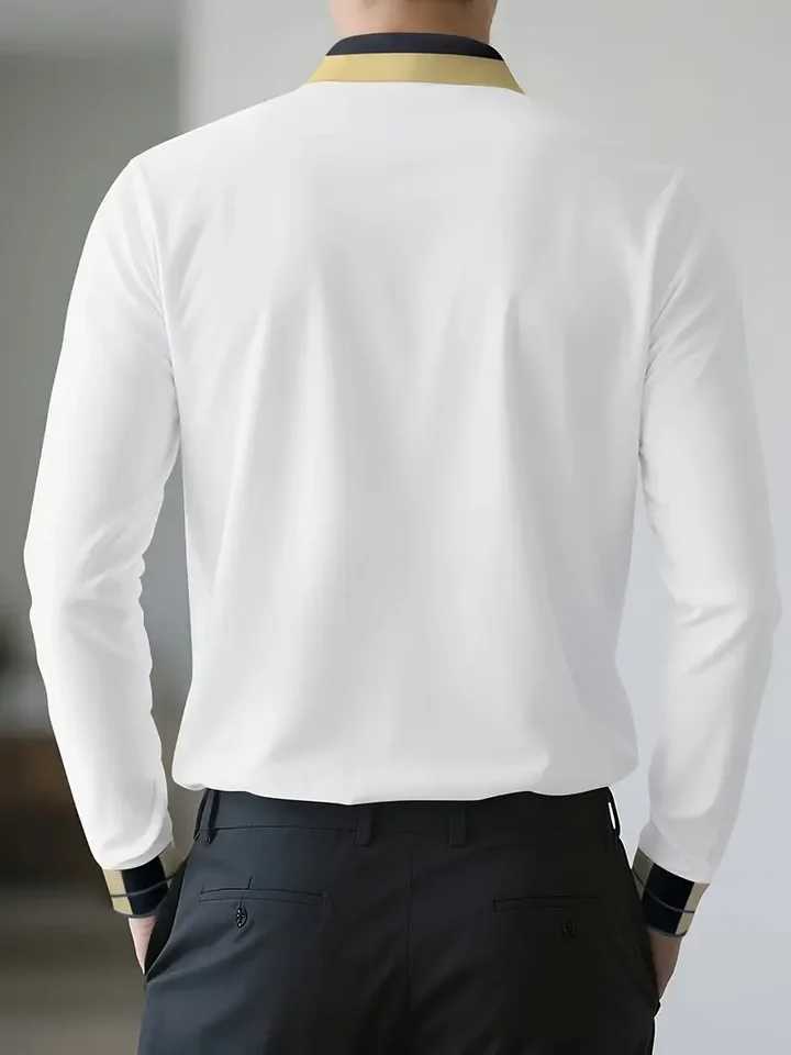 2025 New Fashion Trend Spring and Autumn Long Sleeve Polo Shirt Daily Shopping Comfortable Casual Commuter Men XJ250804